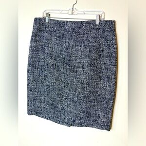 J. Crew Blue Tweed Pencil Skirt